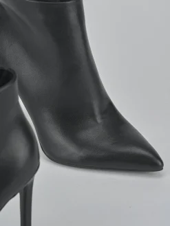 Stivaletti tacco 11cm pelle sostenibile nero