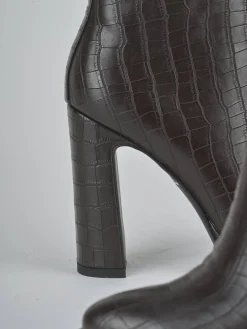 Stivaletti tacco 12cm pelle sostenibile testa