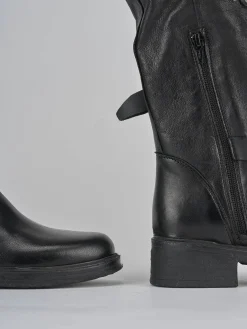 Stivaletti tacco 3cm pelle nero