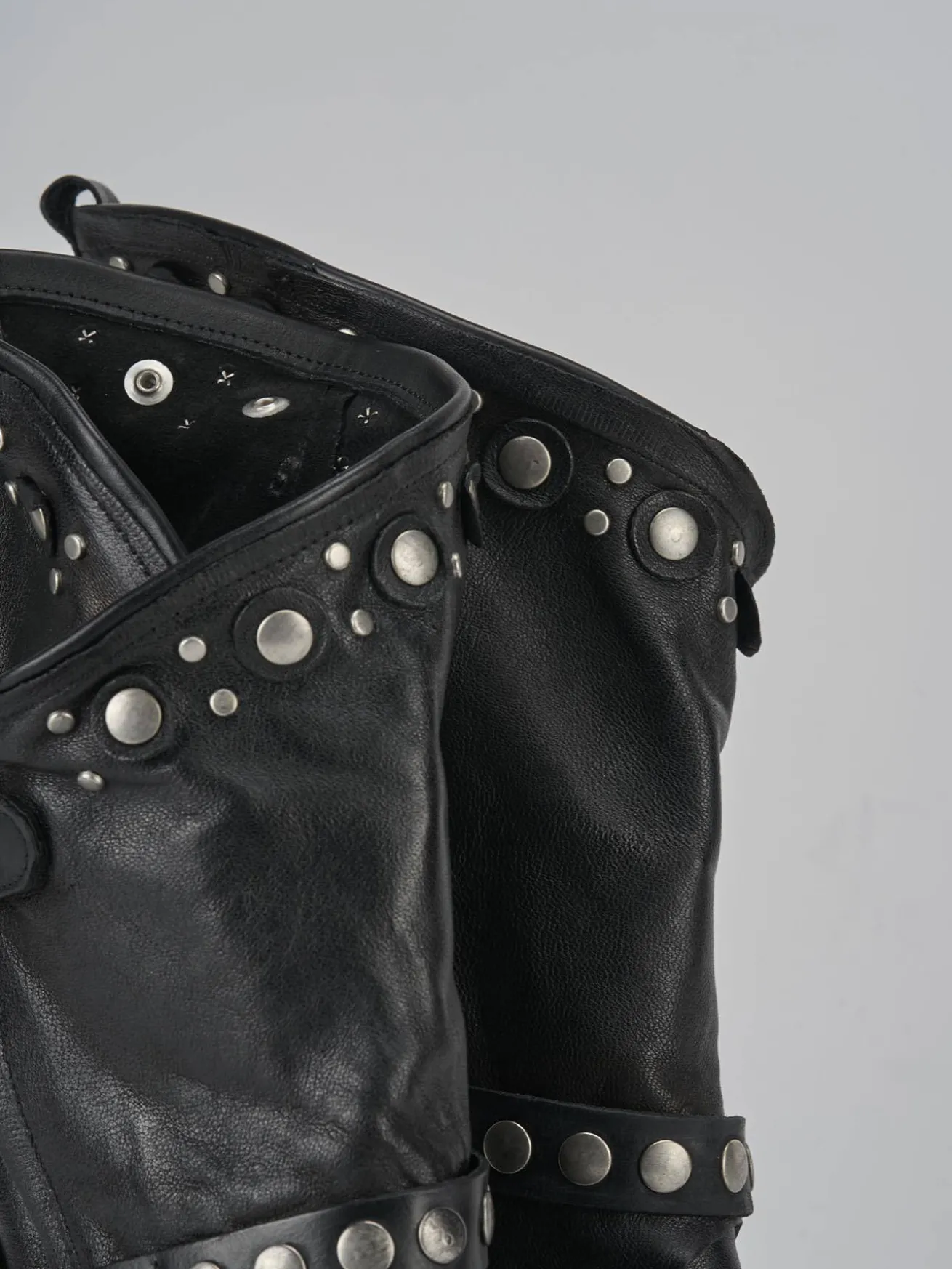 Stivaletti tacco 3cm pelle nero