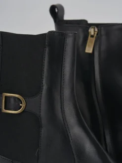 Stivaletti tacco 2cm pelle nero