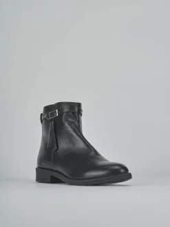 Stivaletti tacco 1cm pelle nero