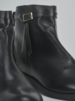 Stivaletti tacco 1cm pelle nero