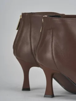 Stivaletti tacco 7cm pelle marrone