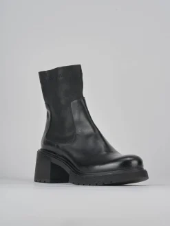 Stivaletti tacco 6cm pelle nero