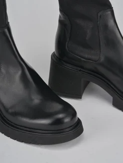 Stivaletti tacco 6cm pelle nero