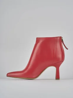 Stivaletti tacco 5cm pelle rosso
