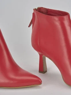 Stivaletti tacco 5cm pelle rosso