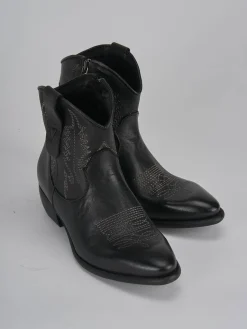 Stivaletti tacco 2cm pelle nero