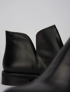 Stivaletti tacco 1cm pelle nero