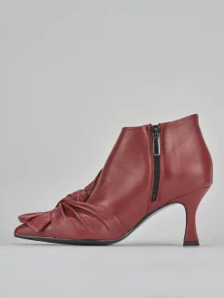 Stivaletti tacco 7cm pelle rosso