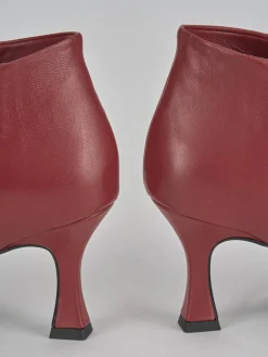 Stivaletti tacco 7cm pelle rosso