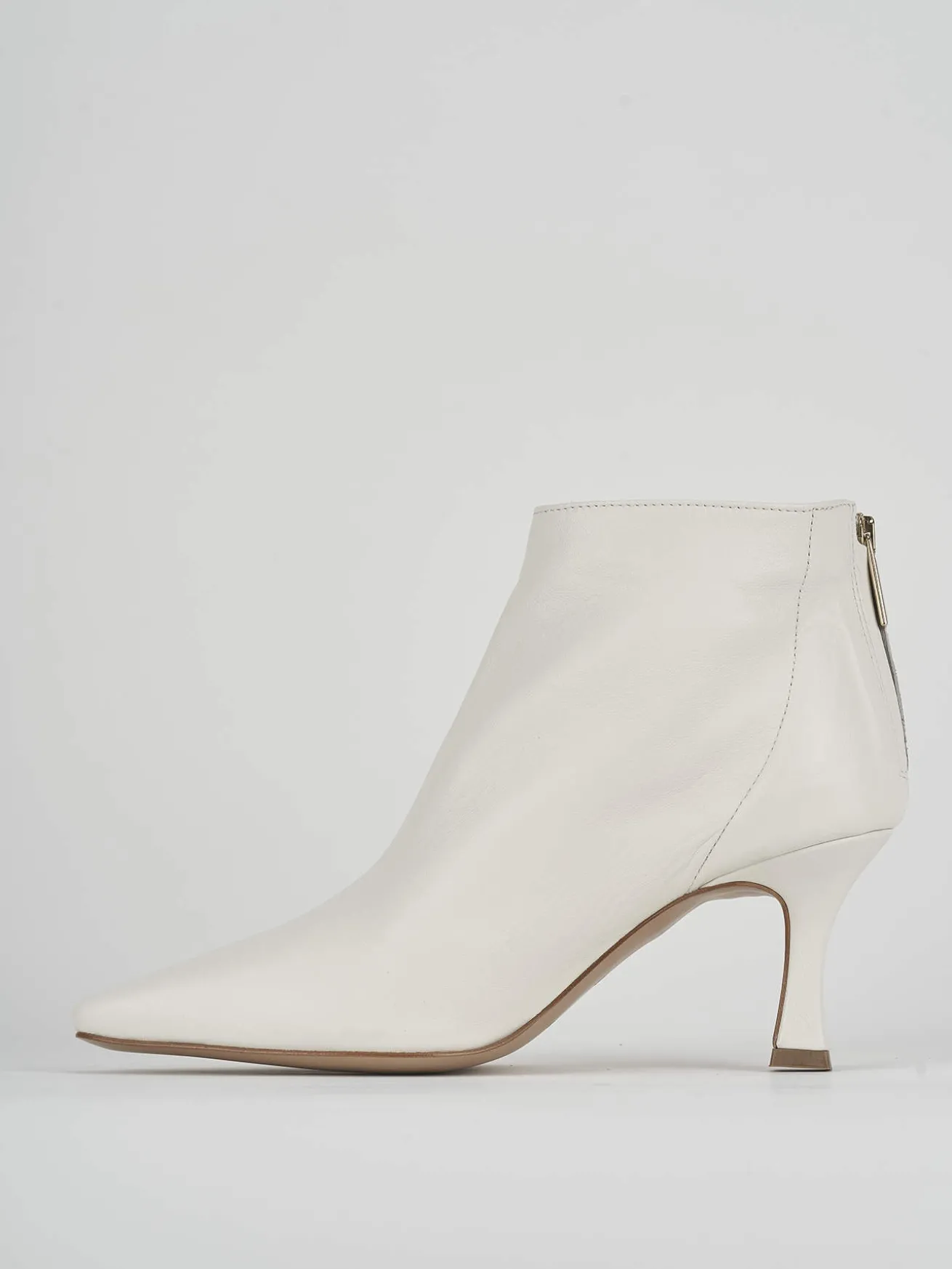 Stivaletti tacco 7cm pelle bianco
