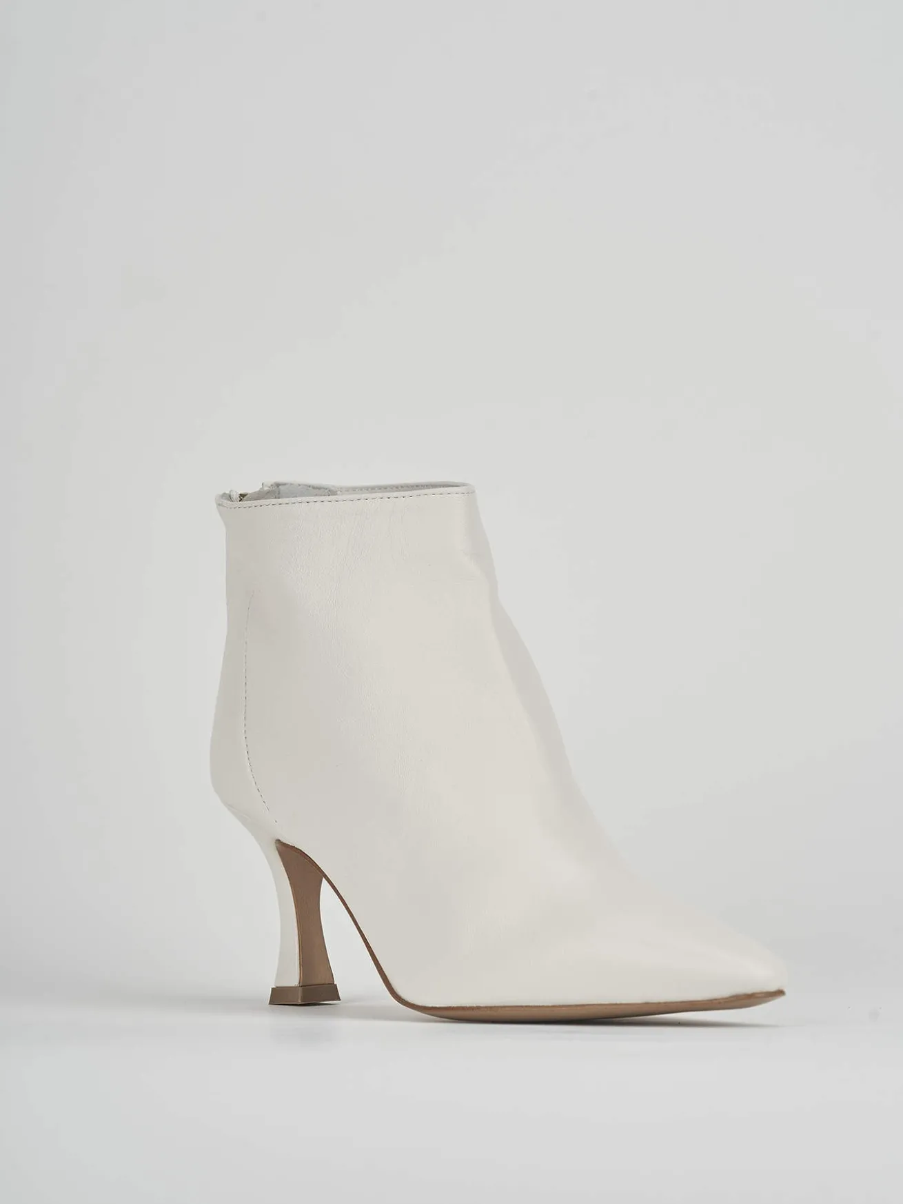 Stivaletti tacco 7cm pelle bianco