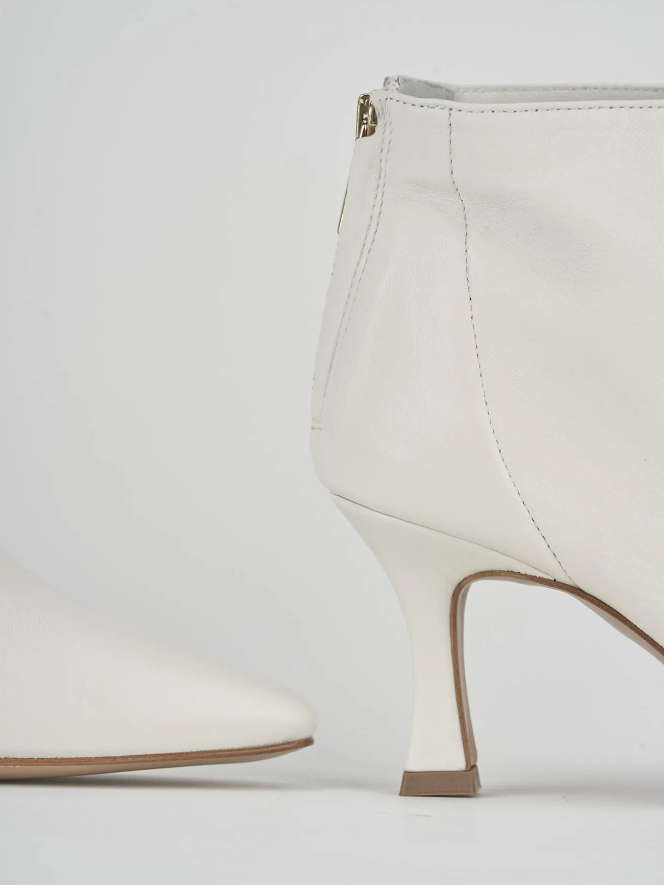 Stivaletti tacco 7cm pelle bianco