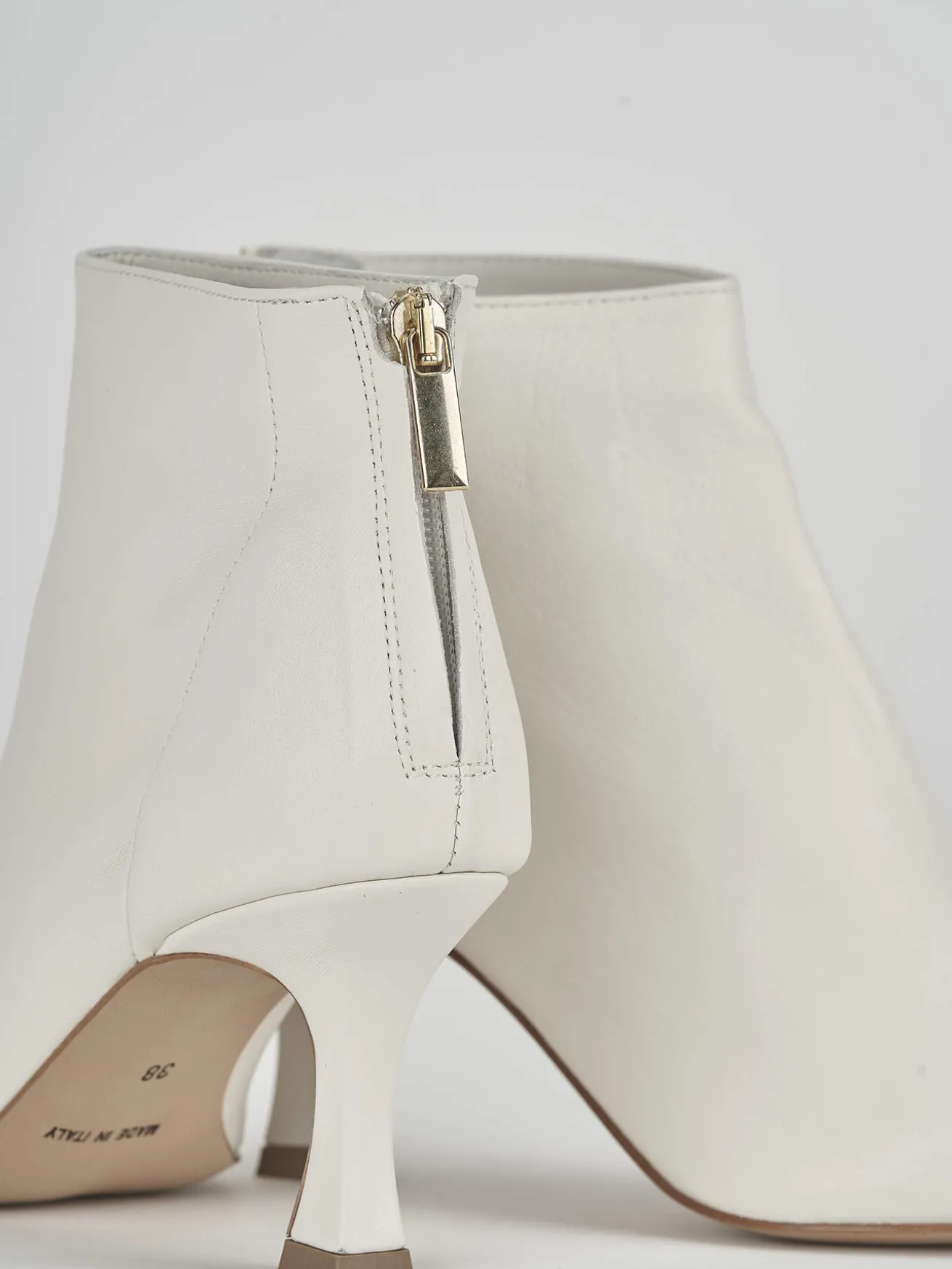 Stivaletti tacco 7cm pelle bianco