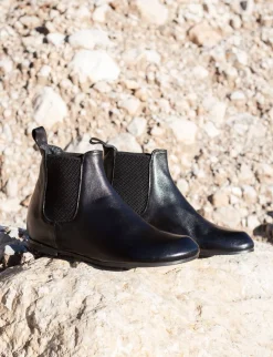 Stivaletti tacco 1cm pelle nero