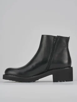 Stivaletti tacco 5cm pelle nero