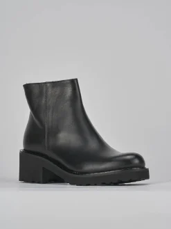 Stivaletti tacco 5cm pelle nero