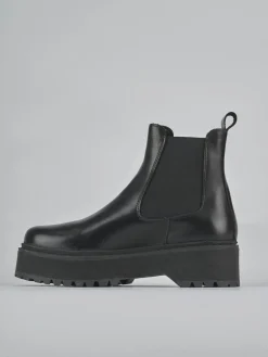 Stivaletti tacco 4cm pelle nero