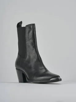 Stivaletti tacco 7cm pelle nero