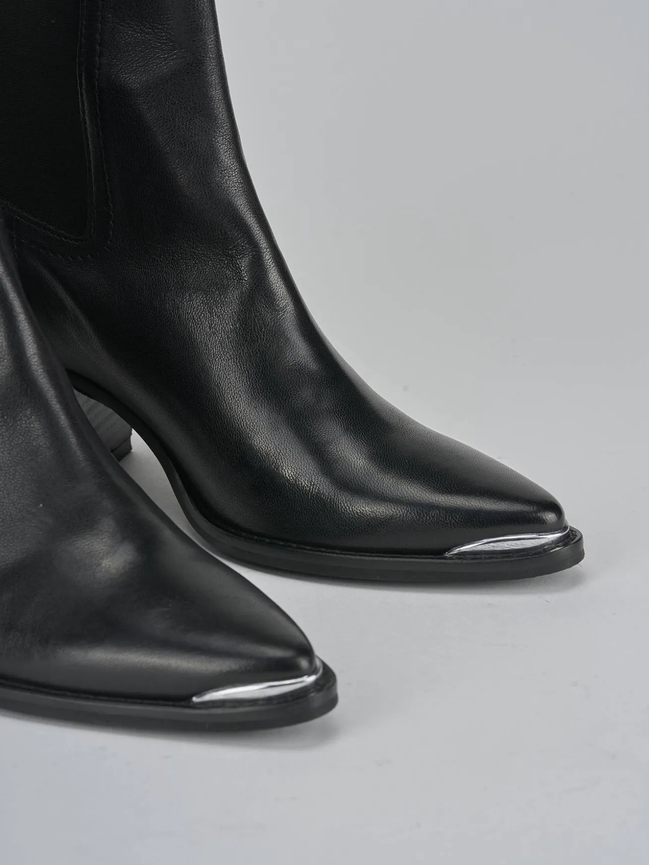 Stivaletti tacco 7cm pelle nero