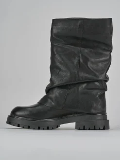 Stivaletti tacco 3cm pelle nero