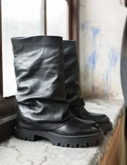 Stivaletti tacco 3cm pelle nero