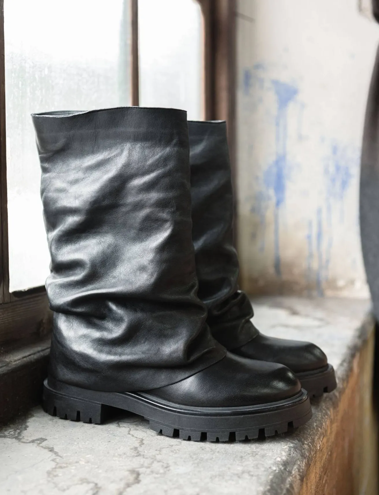 Stivaletti tacco 3cm pelle nero