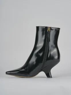 Stivaletti tacco 6cm pelle nero