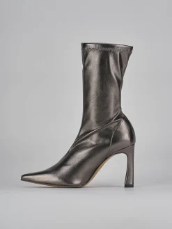 Stivaletti tacco 9cm pelle argento
