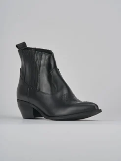 Stivaletti tacco 4cm pelle nero