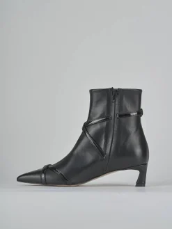 Stivaletti tacco 5cm pelle nero