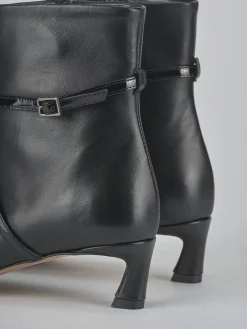 Stivaletti tacco 5cm pelle nero