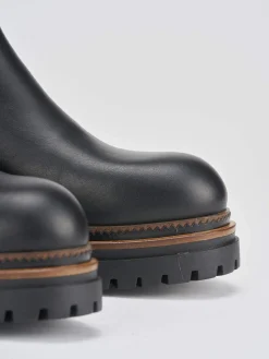 Stivaletti tacco 2cm pelle nero