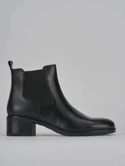 Stivaletti tacco 5cm pelle nero