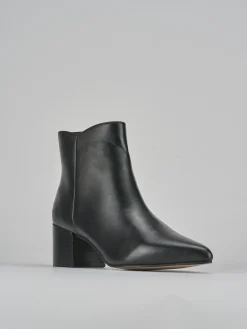 Stivaletti tacco 5cm pelle nero