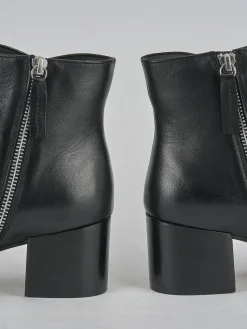 Stivaletti tacco 5cm pelle nero