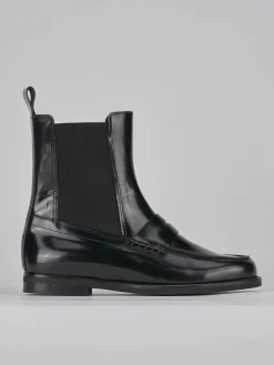 Stivaletti tacco 1cm pelle nero