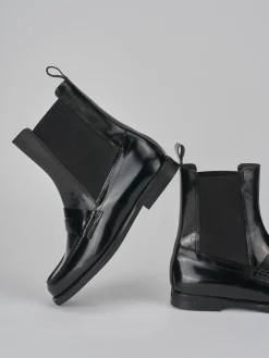 Stivaletti tacco 1cm pelle nero