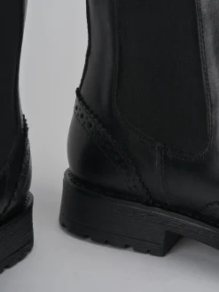 Stivaletti tacco 2cm pelle nero