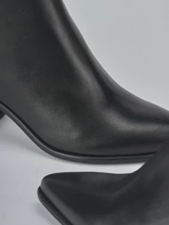 Stivaletti tacco 6cm pelle nero