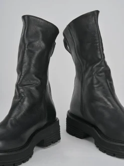 Stivaletti tacco 2cm pelle nero