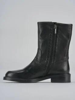 Stivaletti tacco 2cm pelle nero