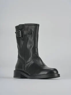 Stivaletti tacco 2cm pelle nero