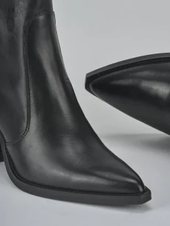 Stivaletti tacco 6cm pelle nero