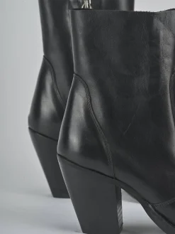 Stivaletti tacco 6cm pelle nero