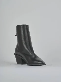 Stivaletti tacco 6cm pelle nero