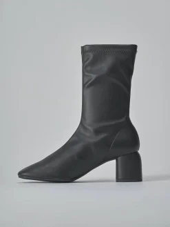 Stivaletti tacco 5cm pelle nero