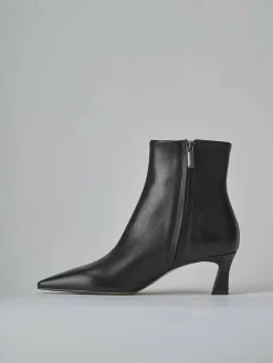 Stivaletti tacco 6cm pelle nero